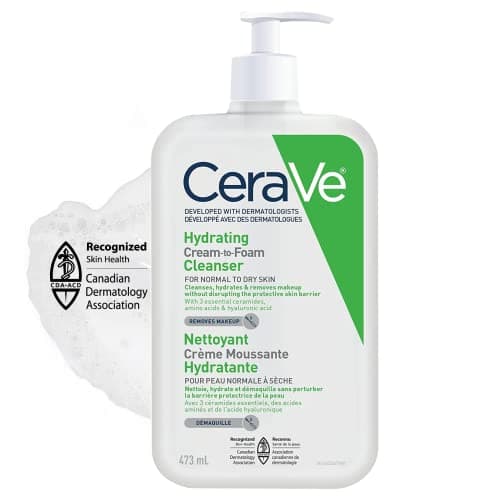 CeraVe Nettoyant Visage Moussant Crémeux pour Peaux normales à Sèches 473ml