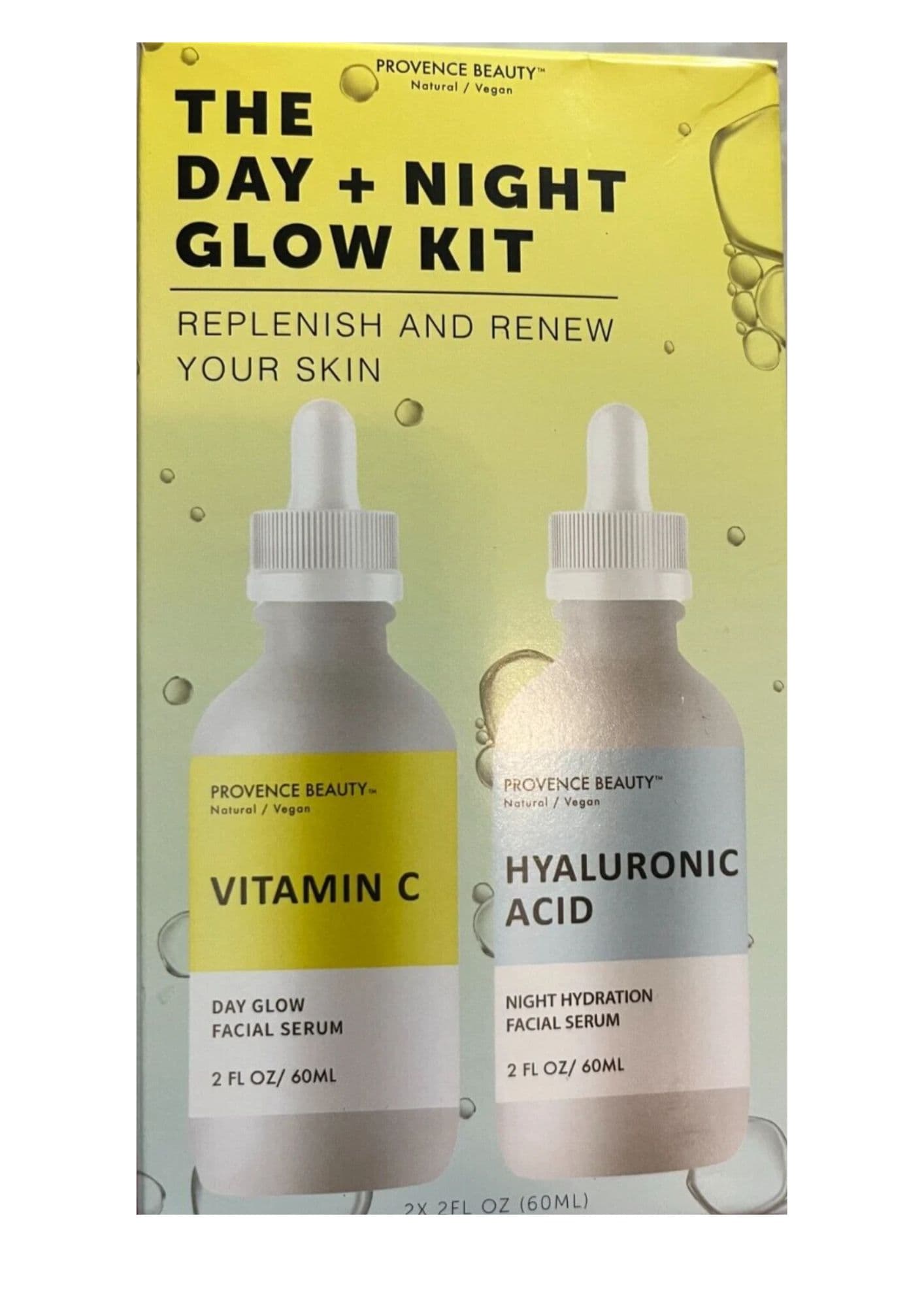Duo de Sérum de jour et de nuit a la vitamine C et a l'acide Hyaluronique PROVENCE BEAUTY 60ml