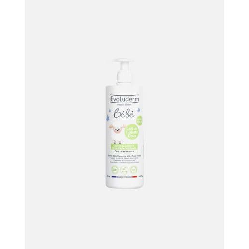 Evoluderm Lait de Toilette Doux Visage & Corps Pour Bébé, 500 ml